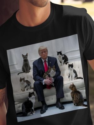 Trump Funny Cat Lover T Shirt Cute Cats On Sofa With Trump Shirt Unique Cat Dad T Shirt Trump Cat Memes riracha 2