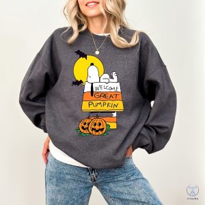 Welcome Great Pumpkin Halloween Dog Almost Halloween Design riracha 3