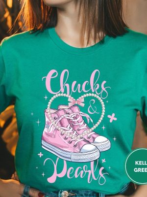 Chucks And Pearls Shirt Kamala Harris Shirt Madam President Kamala Harris Shirt Chucks And Pearls T Shirt riracha 4