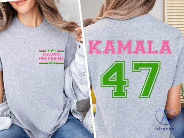 Pink Green Kamala Harris 2024 Shirt Madam President Kamala Harris Shirt Kamala Harris Merch riracha 1