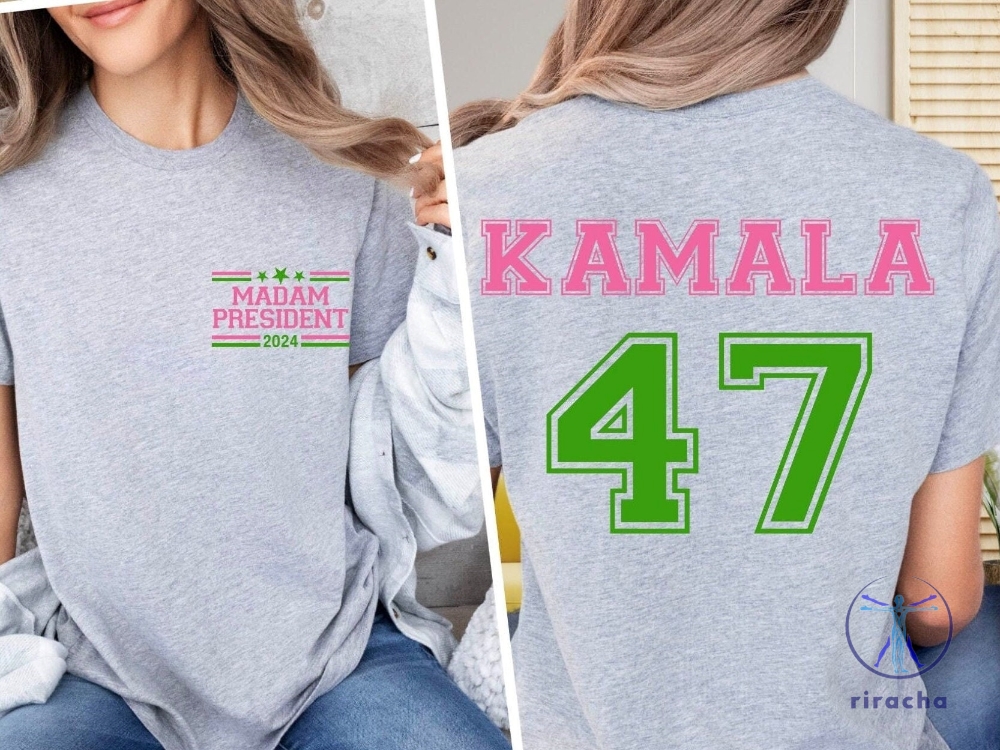 Pink Green Kamala Harris 2024 Shirt Madam President Kamala Harris Shirt Kamala Harris Merch