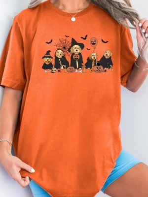 Ghost And Witch Goldendoodle Halloween Sweatshirt Ghost Goldendoodle Shirt Halloween Dog Shirt riracha 2