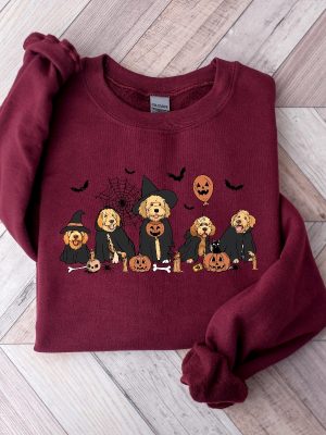 Ghost And Witch Goldendoodle Halloween Sweatshirt Ghost Goldendoodle Shirt Halloween Dog Shirt riracha 3