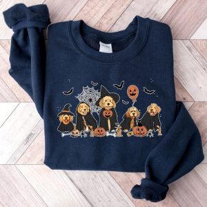 Ghost And Witch Goldendoodle Halloween Sweatshirt Ghost Goldendoodle Shirt Halloween Dog Shirt riracha 4