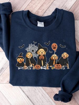 Ghost And Witch Goldendoodle Halloween Sweatshirt Ghost Goldendoodle Shirt Halloween Dog Shirt riracha 4