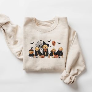 Ghost And Witch Goldendoodle Halloween Sweatshirt Ghost Goldendoodle Shirt Halloween Dog Shirt riracha 5