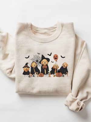 Ghost And Witch Goldendoodle Halloween Sweatshirt Ghost Goldendoodle Shirt Halloween Dog Shirt riracha 5