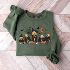 Ghost And Witch Goldendoodle Halloween Sweatshirt Ghost Goldendoodle Shirt Halloween Dog Shirt riracha 6