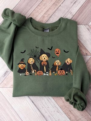 Ghost And Witch Goldendoodle Halloween Sweatshirt Ghost Goldendoodle Shirt Halloween Dog Shirt riracha 6