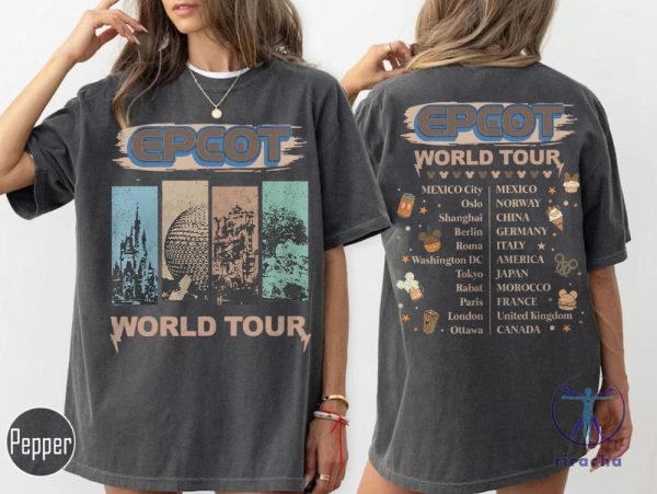 Vintage Epcot World Tour Shirt Drink And Snack Around The World Shirt Disney World Shirt riracha 1