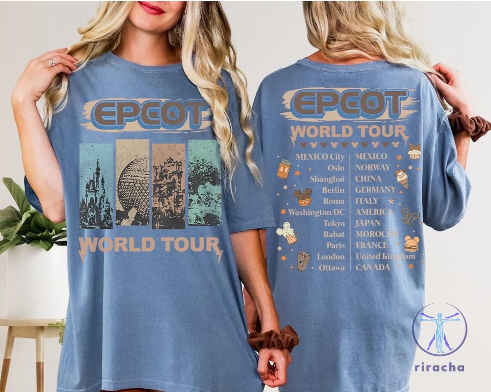 Vintage Epcot World Tour Shirt Drink And Snack Around The World Shirt Disney World Shirt riracha 3