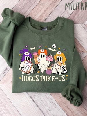 Hocus Poke Us Witch Nurse Halloween Shirt Medical Lab Tech Halloween Shirt Er Crew Shirt riracha 4