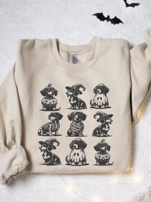 Dachshund Halloween Sweatshirt Dachshund Halloween Dachshund Mom Happy Halloweenie Shirt riracha 4