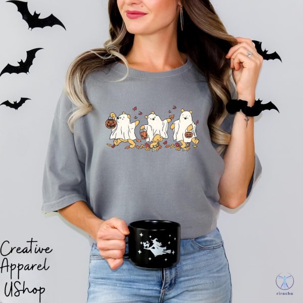 Halloween Retro Winnie The Pooh Ghost Shirt Spooky Season Shirt Halloween Womens Shirt riracha 2