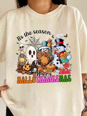 Vintage Happy Hallothanksmas Sweatshirt Happy Hallothanksmas Shirt Happy Hallothanksmas Hoodie riracha 2