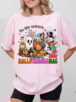 Vintage Happy Hallothanksmas Sweatshirt Happy Hallothanksmas Shirt Happy Hallothanksmas Hoodie riracha 3