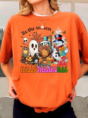 Vintage Happy Hallothanksmas Sweatshirt Happy Hallothanksmas Shirt Happy Hallothanksmas Hoodie riracha 4