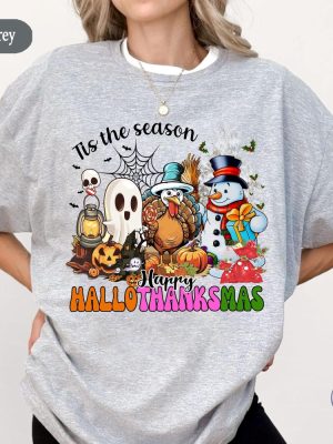 Vintage Happy Hallothanksmas Sweatshirt Happy Hallothanksmas Shirt Happy Hallothanksmas Hoodie riracha 5