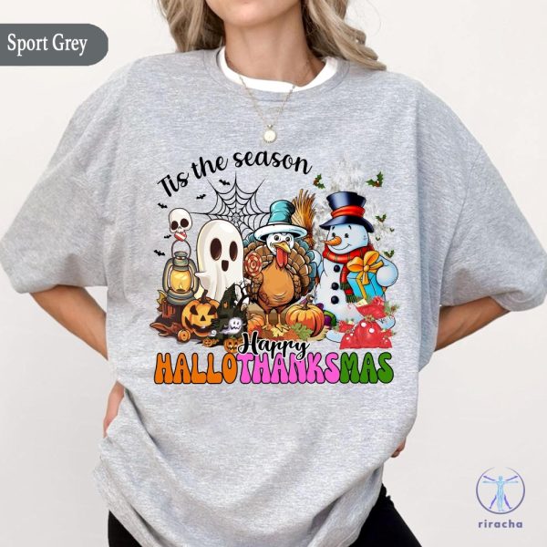 Vintage Happy Hallothanksmas Sweatshirt Happy Hallothanksmas Shirt Happy Hallothanksmas Hoodie riracha 5