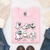 Ghost Reading Books Sweater Bookish Halloween Sweatshirt Halloween Teacher Gift Librarian Halloween T Shirt riracha 1