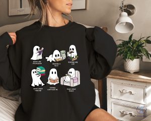 Ghost Reading Books Sweater Bookish Halloween Sweatshirt Halloween Teacher Gift Librarian Halloween T Shirt riracha 5