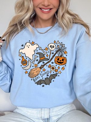 Halloween Heart Sweatshirt Halloween Boo Shirt Ghost Sweatshirt Halloween Gift Halloween Costume riracha 2