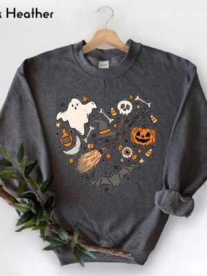 Halloween Heart Sweatshirt Halloween Boo Shirt Ghost Sweatshirt Halloween Gift Halloween Costume riracha 3