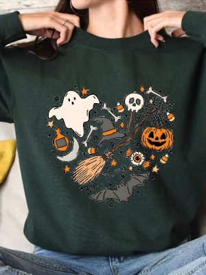 Halloween Heart Sweatshirt Halloween Boo Shirt Ghost Sweatshirt Halloween Gift Halloween Costume riracha 4