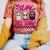 Slay All Day Halloween Shirt Fall Halloween Sweatshirt Horror Movie Shirts Vintage Fall Tshirts Scary Sweater riracha 1