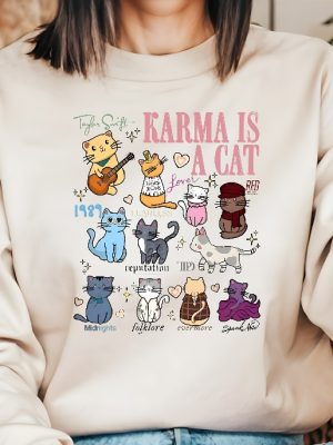 Karma Is A Cat Sweatshirt Me And Karma Cat Lover Tshirt Cat Tee Midnights Cat Tshirt Karma Is A Cat Shirt riracha 2