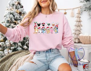 Disney Christmas Sweatshirt Christmas Gift T Shirt Family Christmas Shirt Cute Disney Puppy Tee riracha 2 1