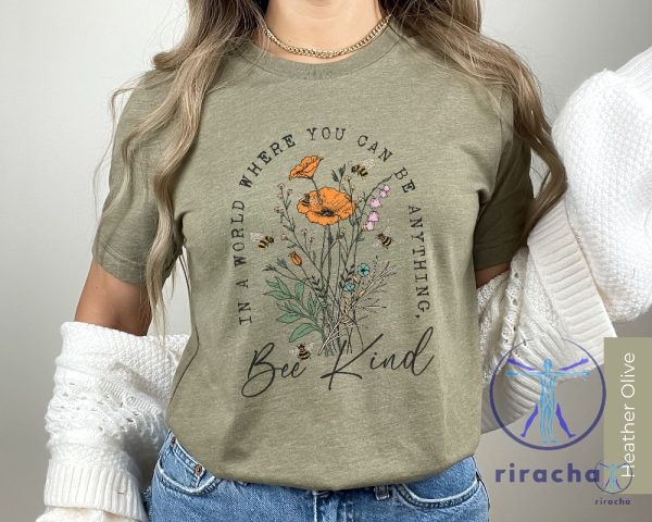 Bee Kind Shirt Wildflowers T Shirt Women Floral Tee Be Kind Back Print Aesthetic Flower Shirt riracha 4 2