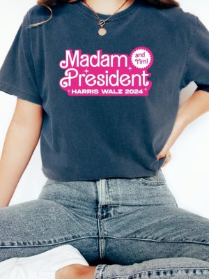 Madam President And Tim Shirt Kamala Harris Shirt Harris Walz 2024 Female President Shirt riracha 2