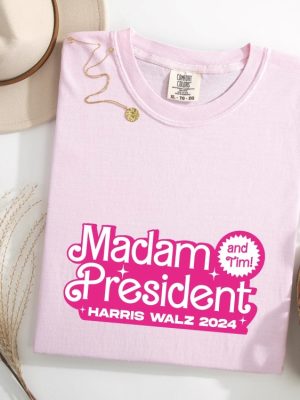 Madam President And Tim Shirt Kamala Harris Shirt Harris Walz 2024 Female President Shirt riracha 4