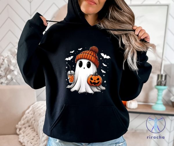 Cute Ghost Hoodie Halloween Ghost Hoodie Womens Halloween Hoodie Cute Fall Hoodie Spooky Season Hoodie riracha 1