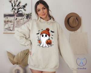 Cute Ghost Hoodie Halloween Ghost Hoodie Womens Halloween Hoodie Cute Fall Hoodie Spooky Season Hoodie riracha 2