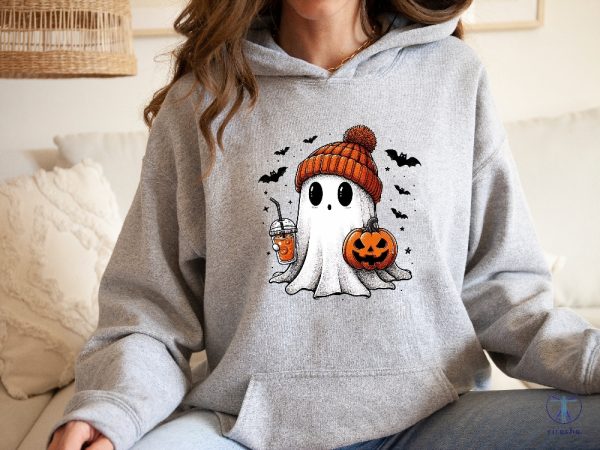 Cute Ghost Hoodie Halloween Ghost Hoodie Womens Halloween Hoodie Cute Fall Hoodie Spooky Season Hoodie riracha 3