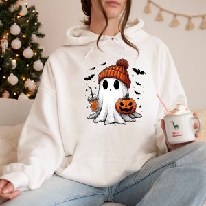 Cute Ghost Hoodie Halloween Ghost Hoodie Womens Halloween Hoodie Cute Fall Hoodie Spooky Season Hoodie riracha 5