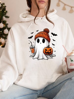 Cute Ghost Hoodie Halloween Ghost Hoodie Womens Halloween Hoodie Cute Fall Hoodie Spooky Season Hoodie riracha 5