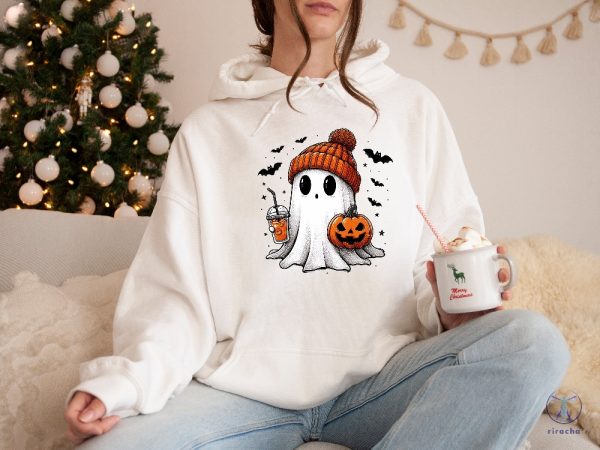 Cute Ghost Hoodie Halloween Ghost Hoodie Womens Halloween Hoodie Cute Fall Hoodie Spooky Season Hoodie riracha 5