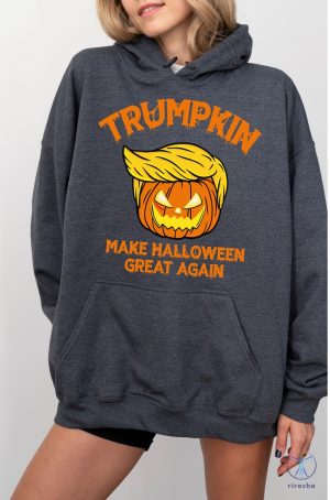 Trumpkin Halloween Hoodie Make Halloween Great Maga Hoodie Halloween Kid Sweatshirt Trump Hoodie riracha 3