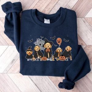 Ghost And Witch Goldendoodle Halloween Sweatshirt Ghost Goldendoodle Shirt Halloween Dog Shirt riracha 4 1