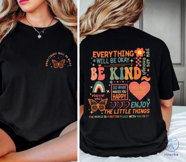 Everything Will Be Okay Shirt Aesthetic Mental Health Retro Shirt Self Growth Shirt riracha 3