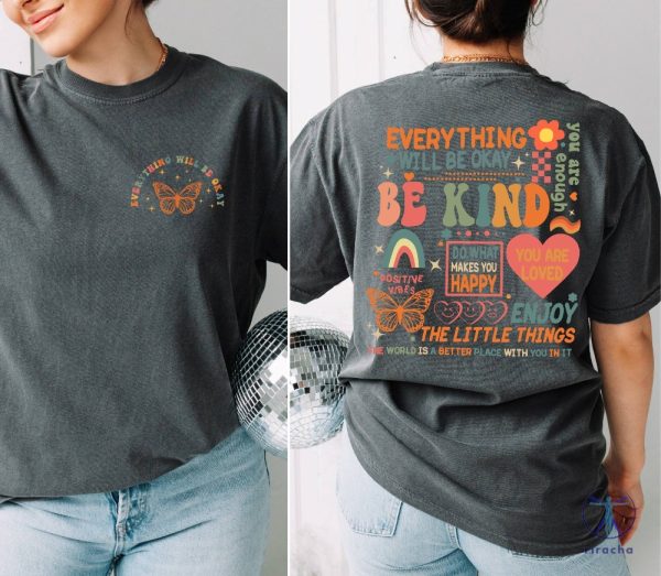 Everything Will Be Okay Shirt Aesthetic Mental Health Retro Shirt Self Growth Shirt riracha 4