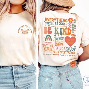 Everything Will Be Okay Shirt Aesthetic Mental Health Retro Shirt Self Growth Shirt riracha 5