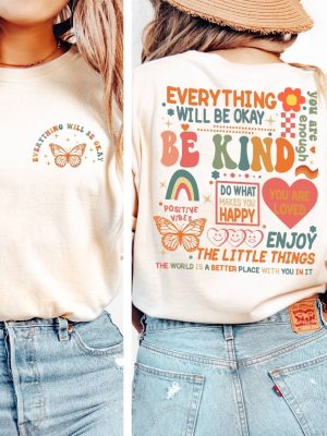 Everything Will Be Okay Shirt Aesthetic Mental Health Retro Shirt Self Growth Shirt riracha 5