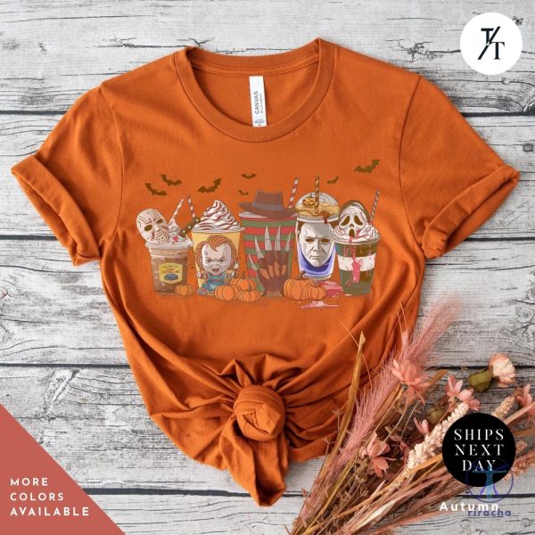 Halloween Horror Characters Coffee Shirt Coffee Cups Shirt Horror Character riracha 2