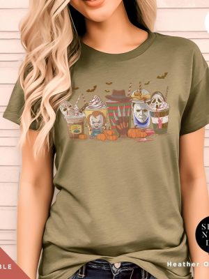 Halloween Horror Characters Coffee Shirt Coffee Cups Shirt Horror Character riracha 3