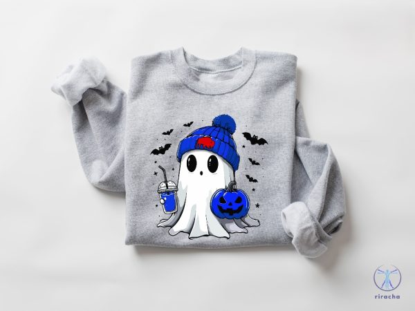 Buffalo Halloween Ghost Crewneck Sweatshirt Buffalo Halloween Sweatshirt Buffalo Halloween Shirt riracha 1