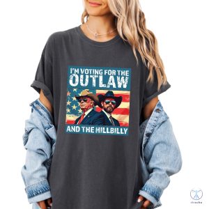 Ridin With The Outlaw And The Hillbilly Trump Shirt Trump Vance Shirt riracha 3